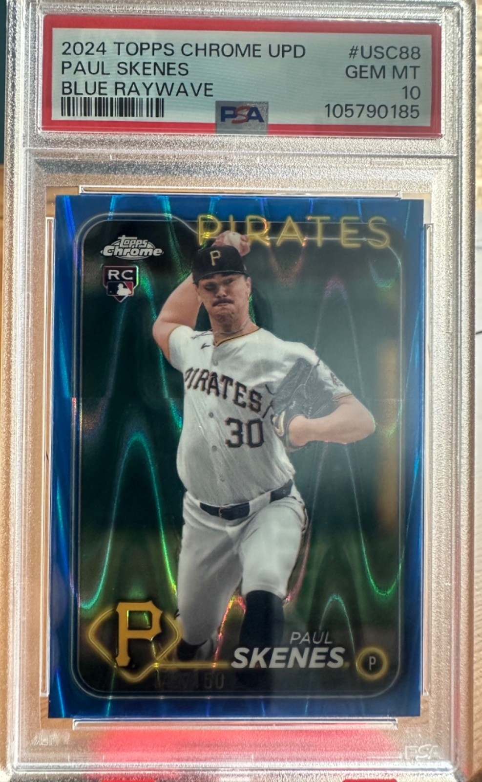 2024 Topps Chrome Update Series - Paul Skenes #USC88 Blue RayWave Refractor /150