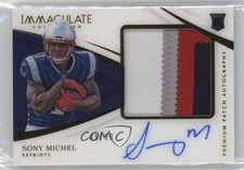 2018 Panini Immaculate Premium Rookie 49/99 Sony Michel #PR-SM Patch Auto 6fs