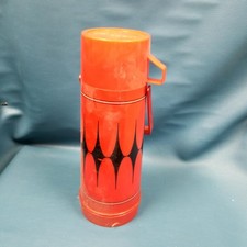 VTG MCM Red Black Atomic Starburst No 243 Travel Thermos w Cup