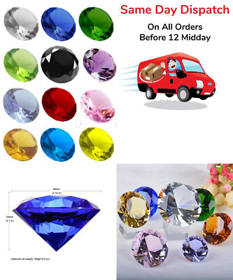 80 mm Kristall Diamant geformt Glas Briefbeschwerer Braut Gastgeschenke Display Geschenk 8 cm