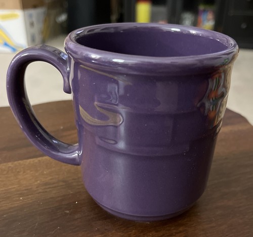Longaberger Pottery Woven Traditions Ceramic Mug Eggplant Purple USA Coffee Tea - Picture 2 of 6