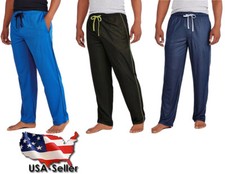 Men's Performance Sleep Lounge Pants Mesh Drawstring Pockets S-2XL 3 Colors