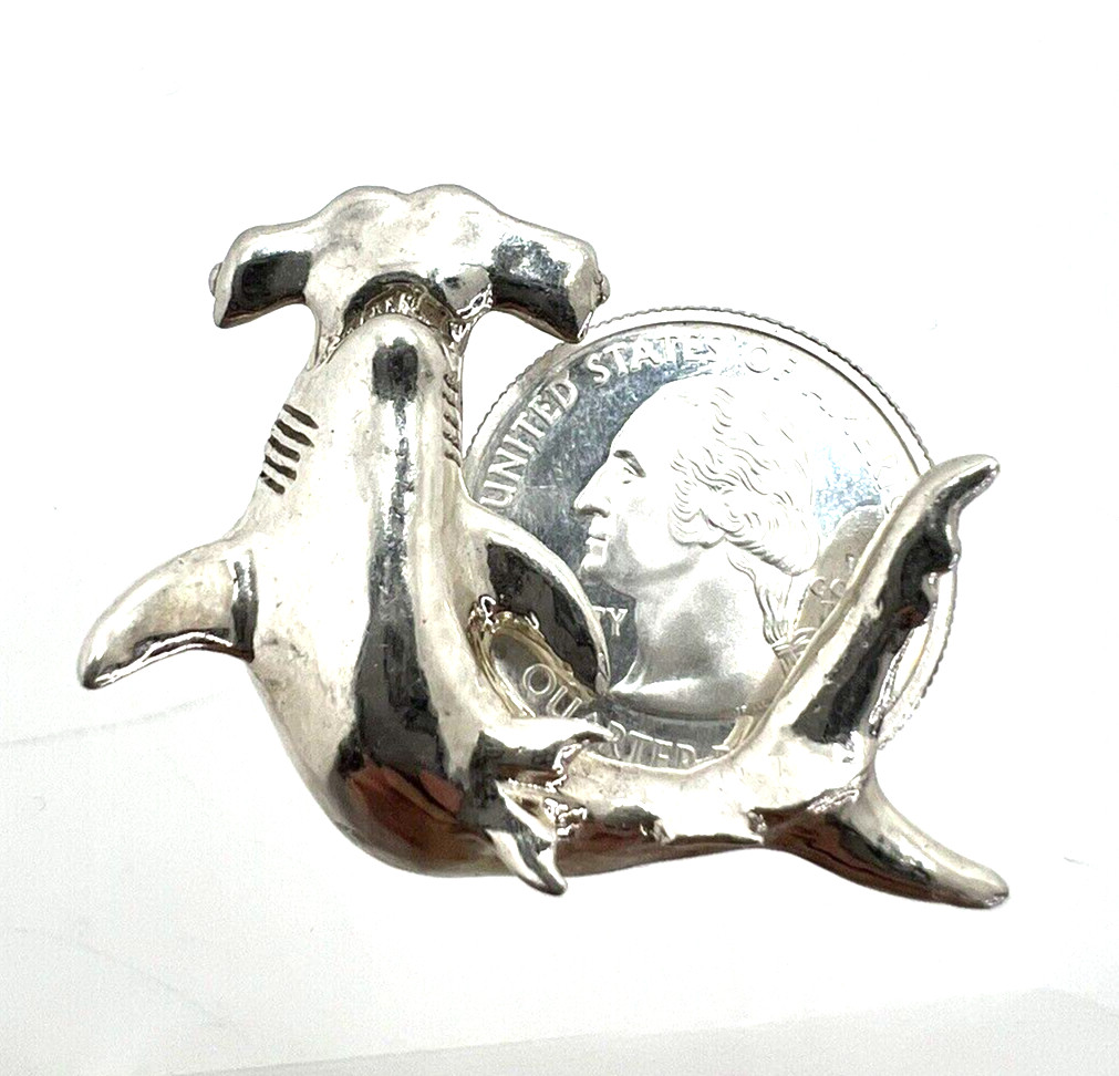 JLD Solid Sterling Silver 925 Hammerhead Shark Pe… - image 7