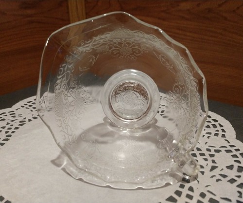 1 FEDERAL GLASS MADRID PATTERN CLEAR GLASS CREAMER & SUGAR BOWL SET - Picture 8 of 12