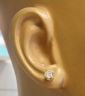 EGL GIA 14k yellow gold 1.42ct SI2 SI1 G J round diamond 6 prong stud earrings — photo 7