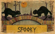 Spooky Black Cats Spooky Halloween Window or Door Decals 4" x 6" - 16" x 24"