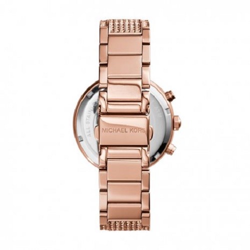 Michael Kors Women's Uptown Glam Parker Chronograph Rose Gold Steel Watch MK5663 - Picture 3 of 3