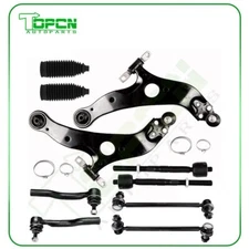 10x Front Lower Control Arm Tie Rod End Rack Bellow For 2004-2010 Toyota Sienna