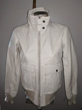 Object Collectors Item Lamb Skin Leather Ivory Cafe Racer Jacket Coat Bomber M