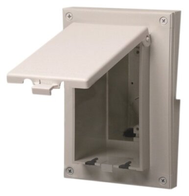 1 2 Inch Lap White Weatherproof Recessed Electrical Box with Cover Outdoor Use