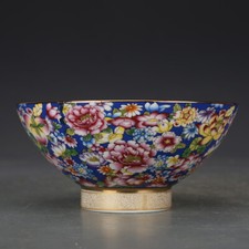 5.1" China Jingdezhen Colour Enamels Porcelain Ten Thousand Flower Bowls 3