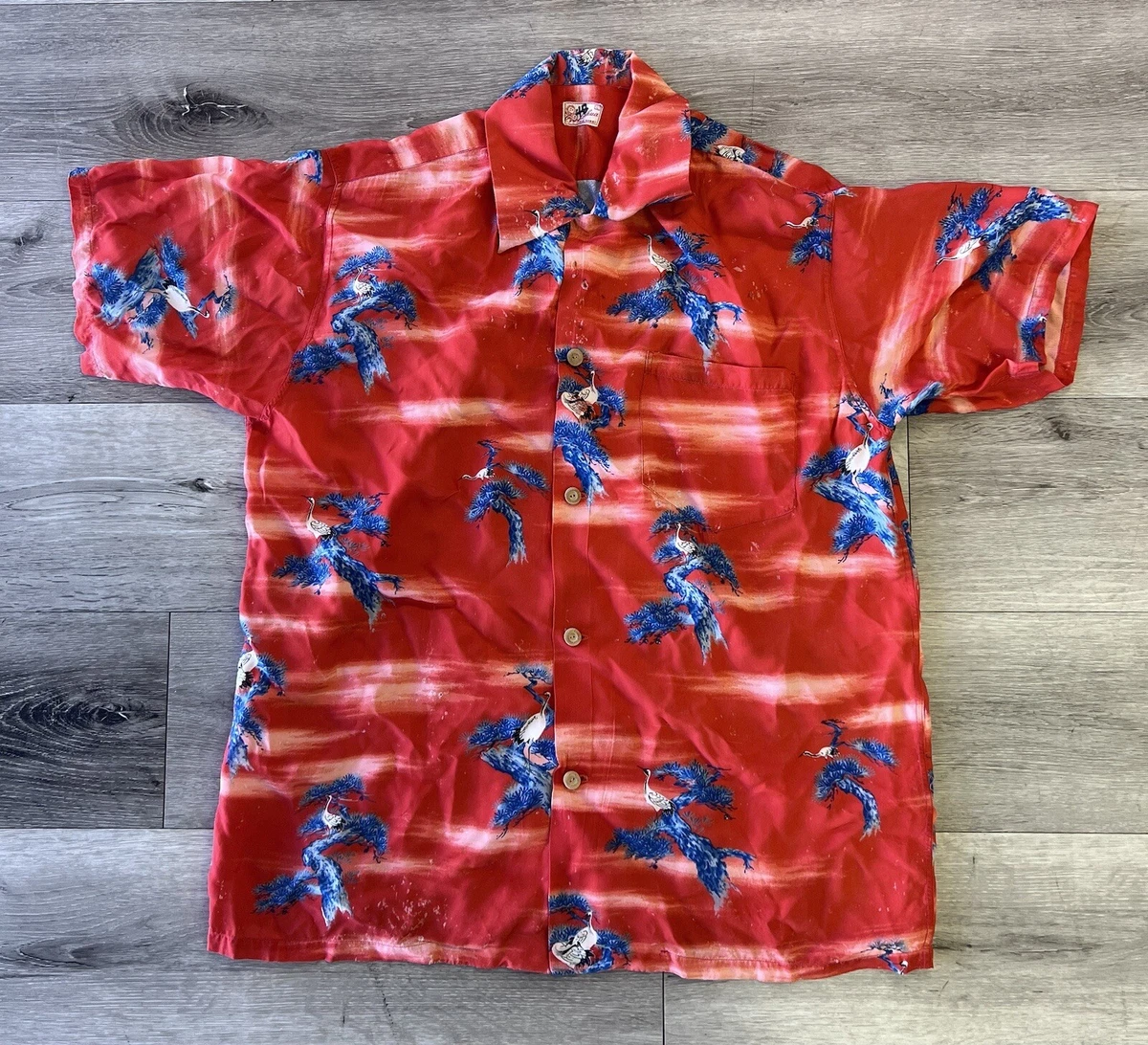 RARE Vintage Lehua Hawaiian shirt large hilo Hawaii 50s 60s Rayon