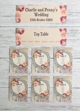 Wedding Table Plan Cards Seating Planner Vintage Style Pink and Peach
