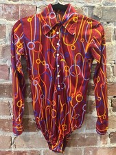 VTG 1970s woman's dark red bodysuit, excellent condition