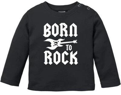 MOONWORKS Baby Langarmshirt Babyshirt Born to Rock Hardrock Heavy Metal Jungen Mädchen