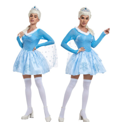 Cosplay Frozen 2 Prinzessin Elsa Kleid Krone Halloween Maskerade Anzüge Kostüme