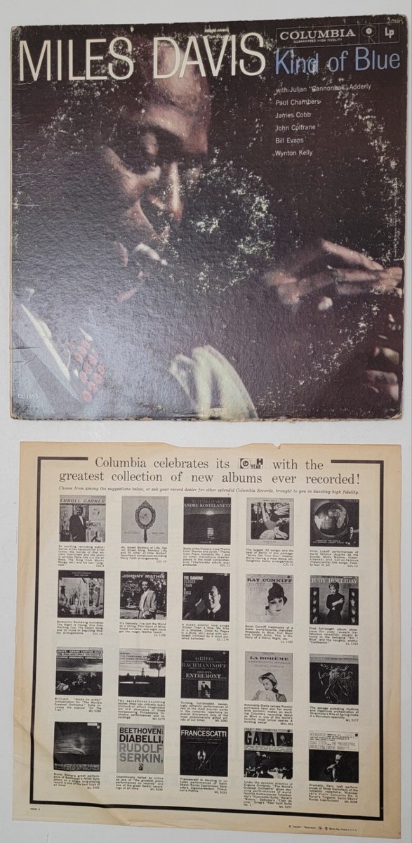 1959 MILES DAVIS KIND OF BLUE EARLY MISPRINT VERSION LP 1959 MILES DAVIS KIND OF BLUE EARLY MISPRINT VERSION LP