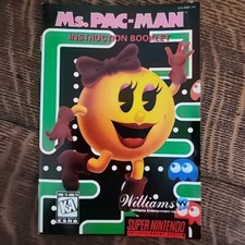 Ms. Pac Man Pacman SNES Super Nintendo Instruction Manual Only