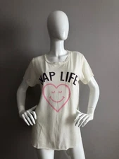 Junk Food Womens Graphic Logo Cotton Nap Life Graphic T Shirt Size S