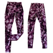Lululemon Women's Purple Black Print Leggings Size 2 EUC