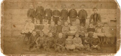 1879  GREENVIEW ILLINOIS Town Founder William Engle Children at New School House