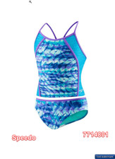 SPEEDO GIRLS' RHYTHMIC TIE DYE TANKINI 2 PC Size 12
