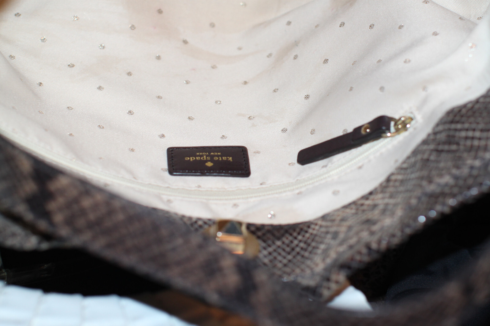 Kate Spade Chocolate Python Snakeskin Stardust Le… - image 9