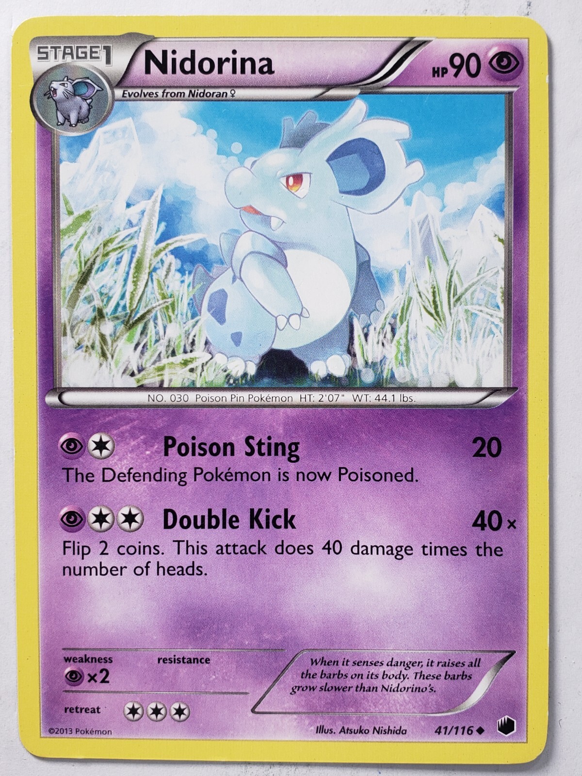 Nidorina 41/116 PL - Plasma Freeze Pokemon Card - Atsuko Nishida Art