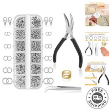 Jewelry Repair Kit: 1200 Silver Jump Rings Tool Set for Craft Lovers