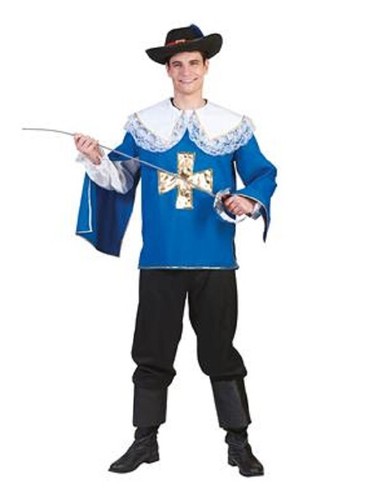 Costume Carnevale Uomo Adulto Moschettiere Blu Funny Fashion Art.610009B |  eBay