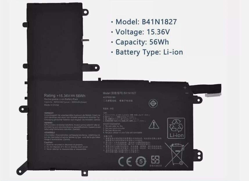 56Wh B41N1827 Battery for ASUS ZenBook Flip 15 UM562I UM562IA