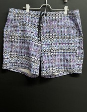 ZeroXposur Mens Swim Size 2XL Purple Blue Plaid Drawstring NWOT