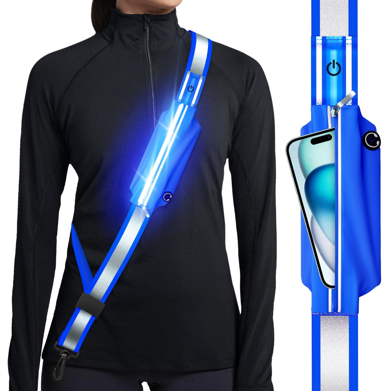 Reflective Sash Gear for Walking at Night,LED Reflective Belt Safety Lights,L...