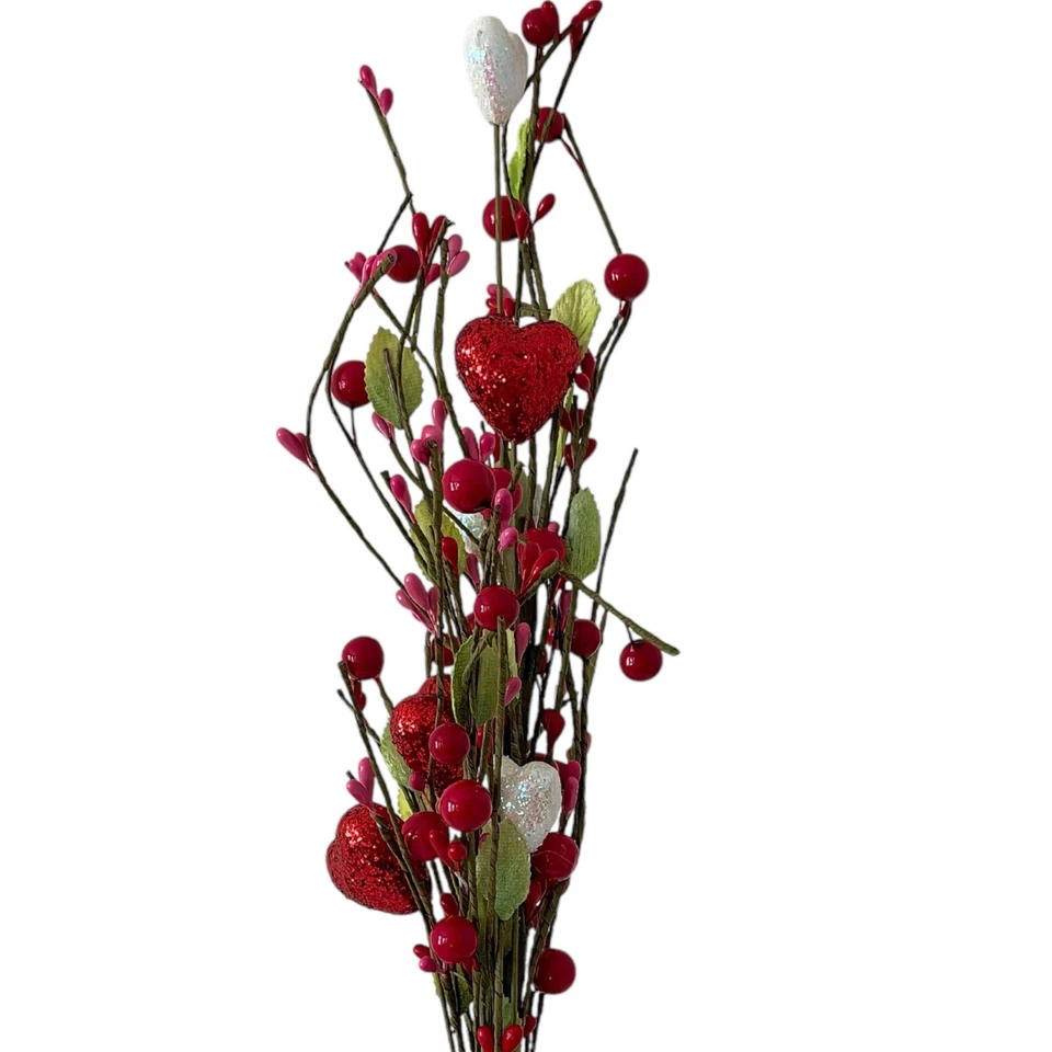 Martha Stewart Día de San Valentín Corazón Bayas Brillo Mesa Decoración 18” Nuevo Foto 4 de 4