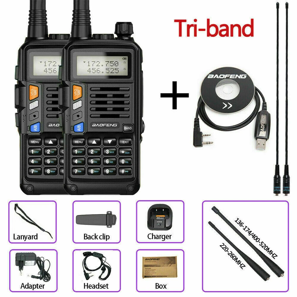 BAOFENG UVS9 PLUS 10W UHF/VHF WALKIE TALKIE SPRECHFUNKGERÄTE HANDFUNKGERÄT RADIO - Bild 3 von 4