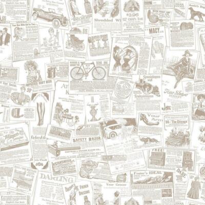 FH37500 - Homestyle Zeitungsartikel Neutral Beige Galerie Tapete