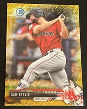 2017 Bowman Chrome Prospects Gold Shimmer Refractor /50 Sam Travis Rookie RC