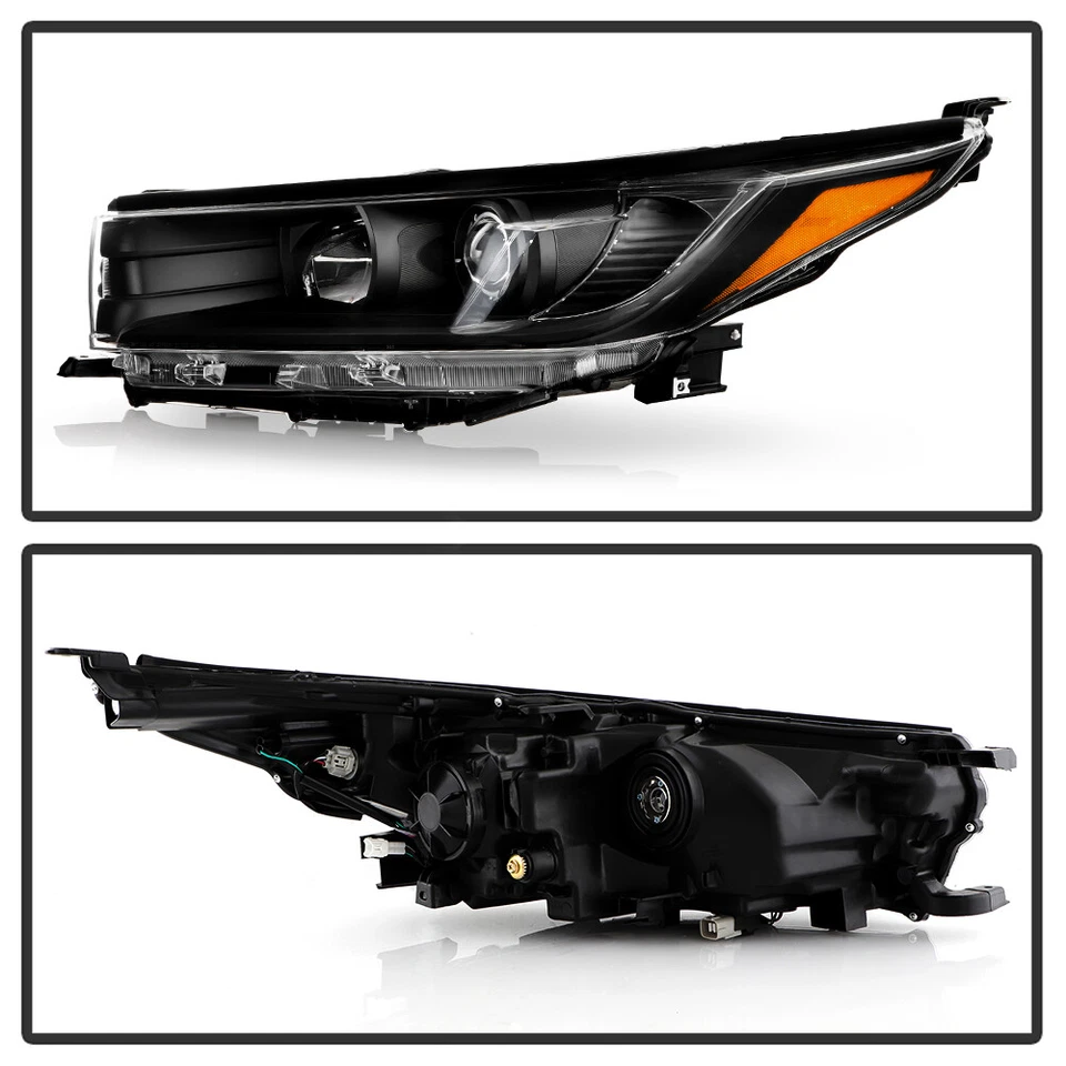 Faros proyectores negros para Toyota Highlander LE XLE 2017 2018 2019 Foto 3 de 4