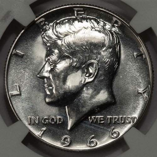 1966 NGC MS64 SMS Struck Thru Reeding Fragment Kennedy Half Dollar Mint Error - Picture 4 of 5
