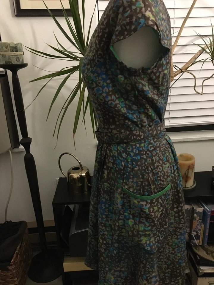 Vestido 0-1 Mark New York Andrew Mark Verde Multicolor Manga Gorra, Talla 6 Foto 3 de 4