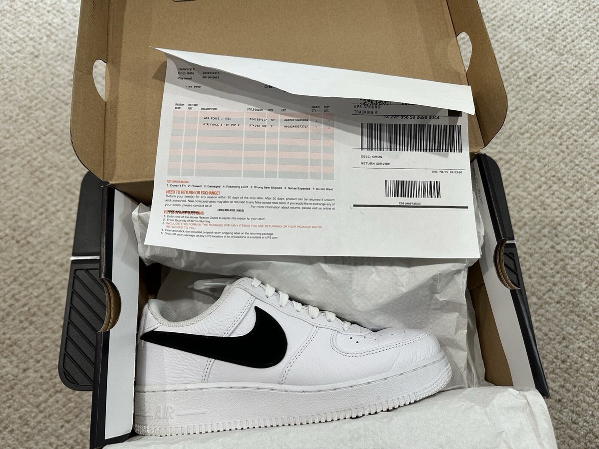 Size 7 - Nike Air Force 1 '07 Premium 2 White Black | eBay