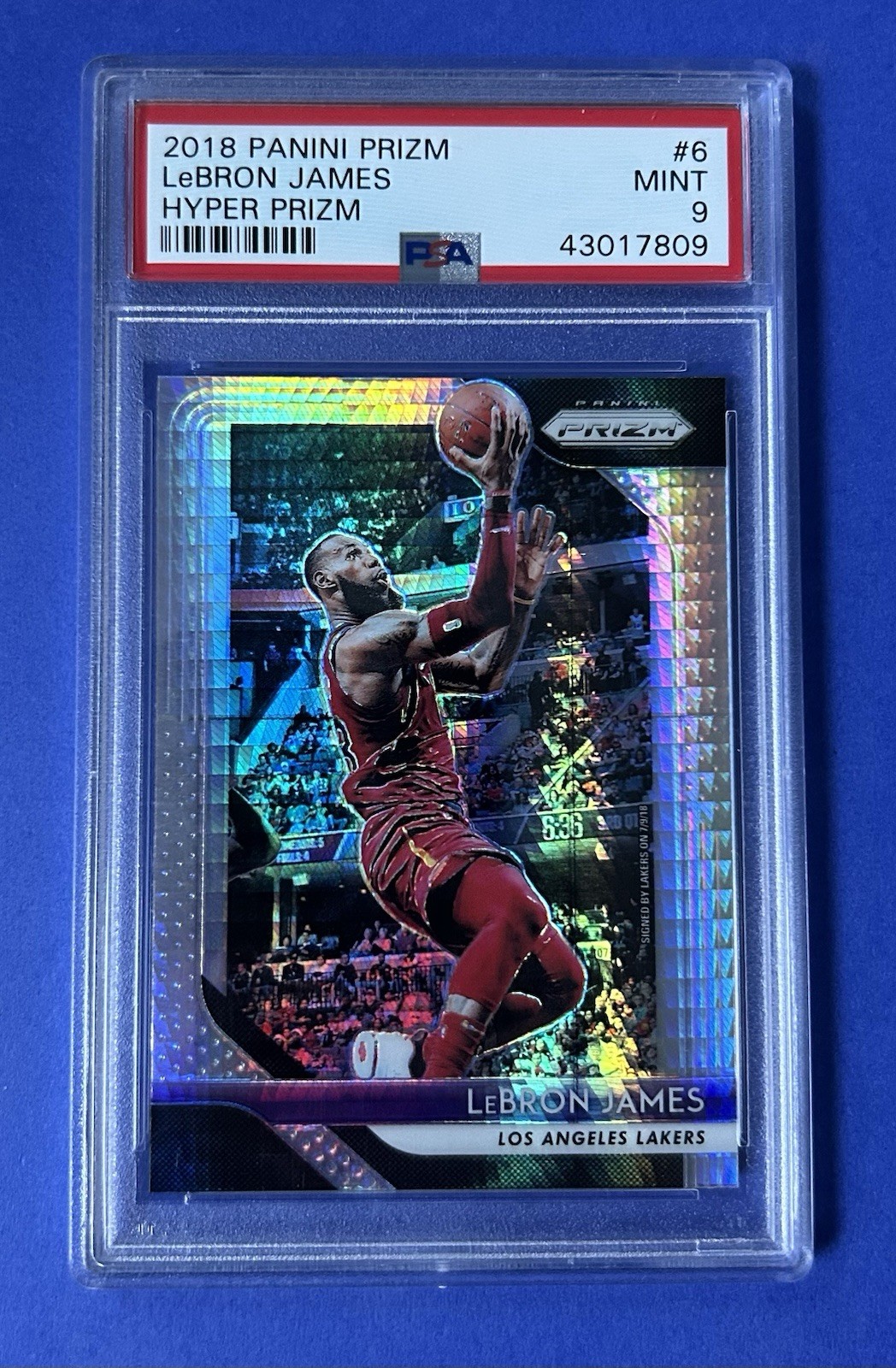 2018 Panini Prizm LeBron James Hyper Prizm #6 PSA 9 MINT