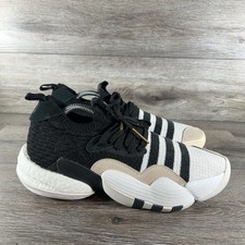 Adidas Trae Young Shoes Mens Size 9 Black White Knit Basketball Boost Low Top