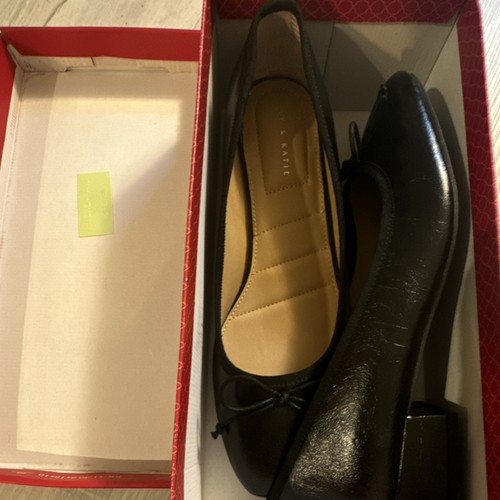 Kelly & Katie Women's Black Ballet Flats Bow Slip-On Round Toe Solid Size 10 M