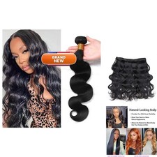 Mrladgo Brazilian Body Wave Hair Bundles Natural Black Double Weft