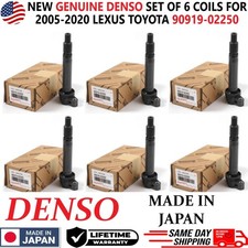 6*GENUINE DENSO Ignition Coils For 2005-2020 Toyota & Lexus I4 V6 V8 90919-02250