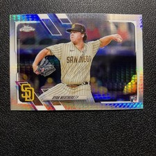 Ryan Weathers 2021 Topps Chrome Prism Refractor #97 San Diego Padres Rookie Card. rookie card picture