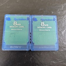 2 OEM PlayStation 2 PS2 Memory Card 8 MB Clear Blue SCPH-10020 - Tested  Works