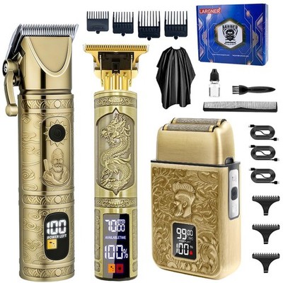 Professional Cordless Men's Hair Clippers Beard Trimmer Kit Set for Men's