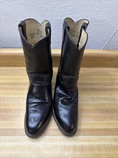 Vintage Justin Melo-Veal Western Boots Black Roper 3170 Men's 8.5 D Made in USA